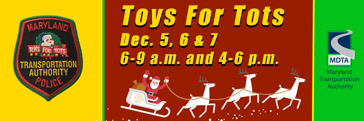 Toys For Tots Dec. 5,6 & 7 from 6 to 9 AM and 4 - 6 PM.